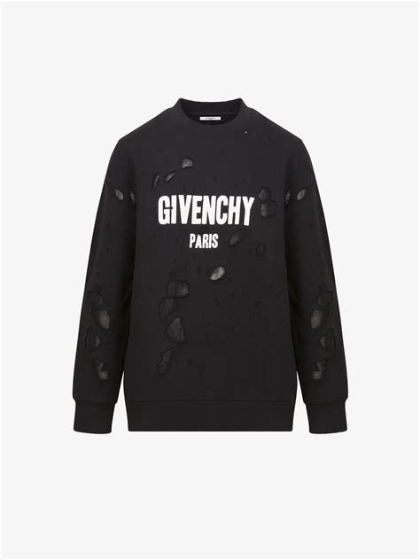 felpa givenchy destroyed|GIVENCHY PARIS destroyed sweatshirt.